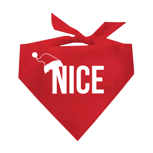 Nice List Funny Christmas Dog Bandana