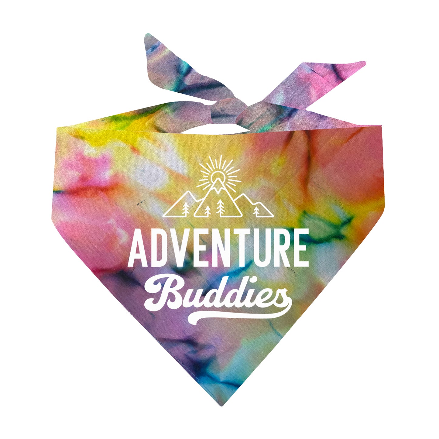 Adventure Buddies Scrunch Tie Dye Triangle Dog Bandana