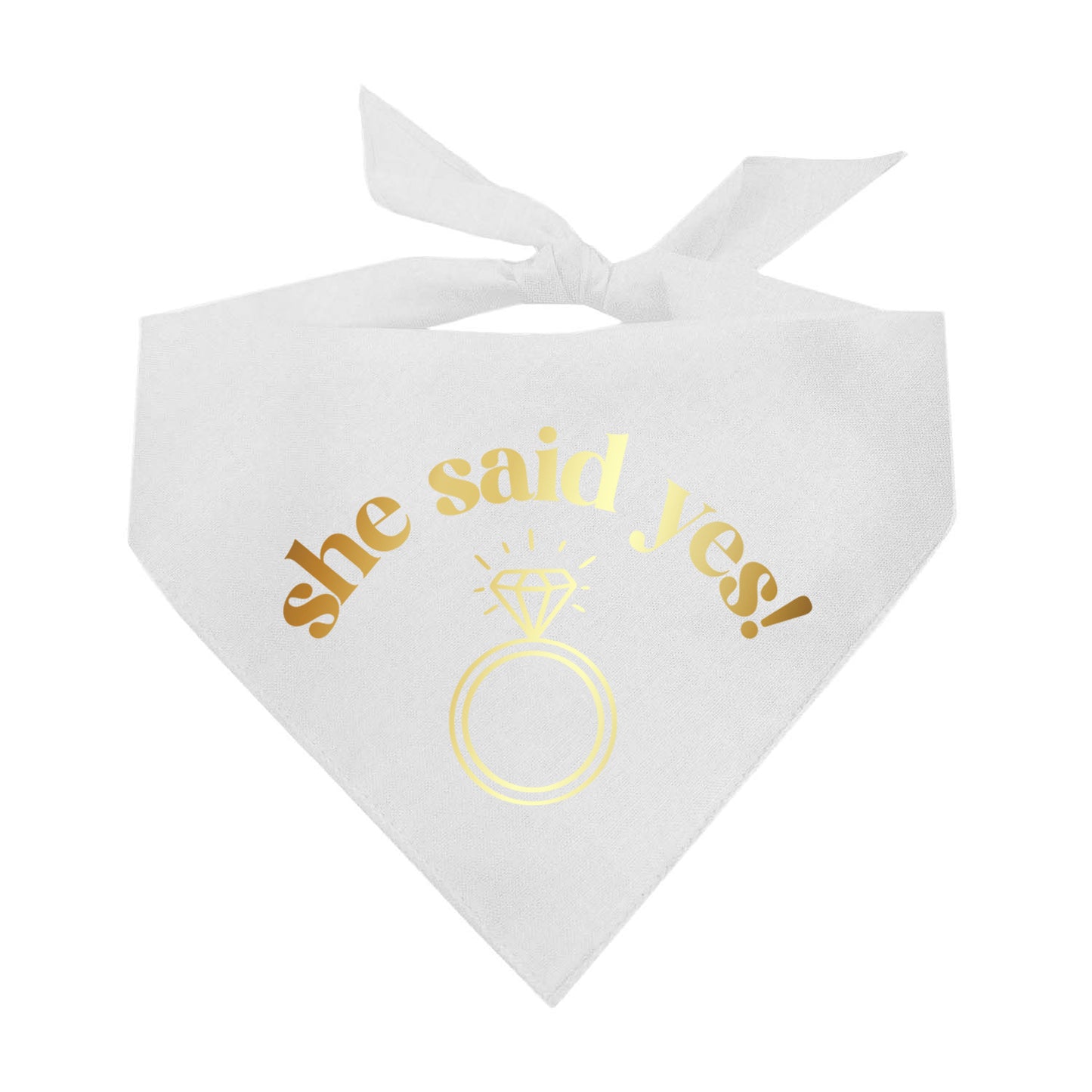 She Said Yes Ring Metallic Dog Bandana