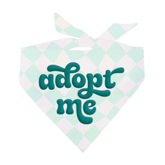 Adopt Me Adoption Groovy Teal Puff Printed Dog Bandana