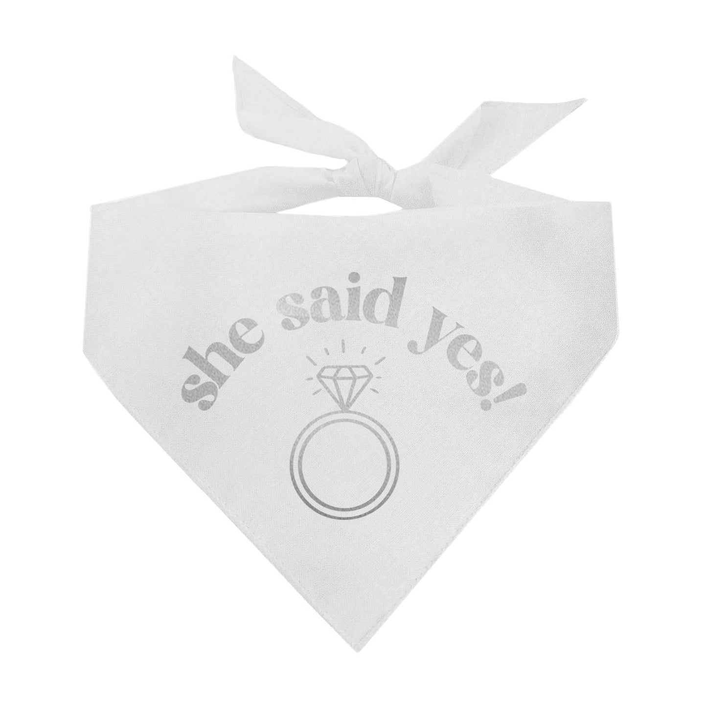 She Said Yes Ring Metallic Dog Bandana