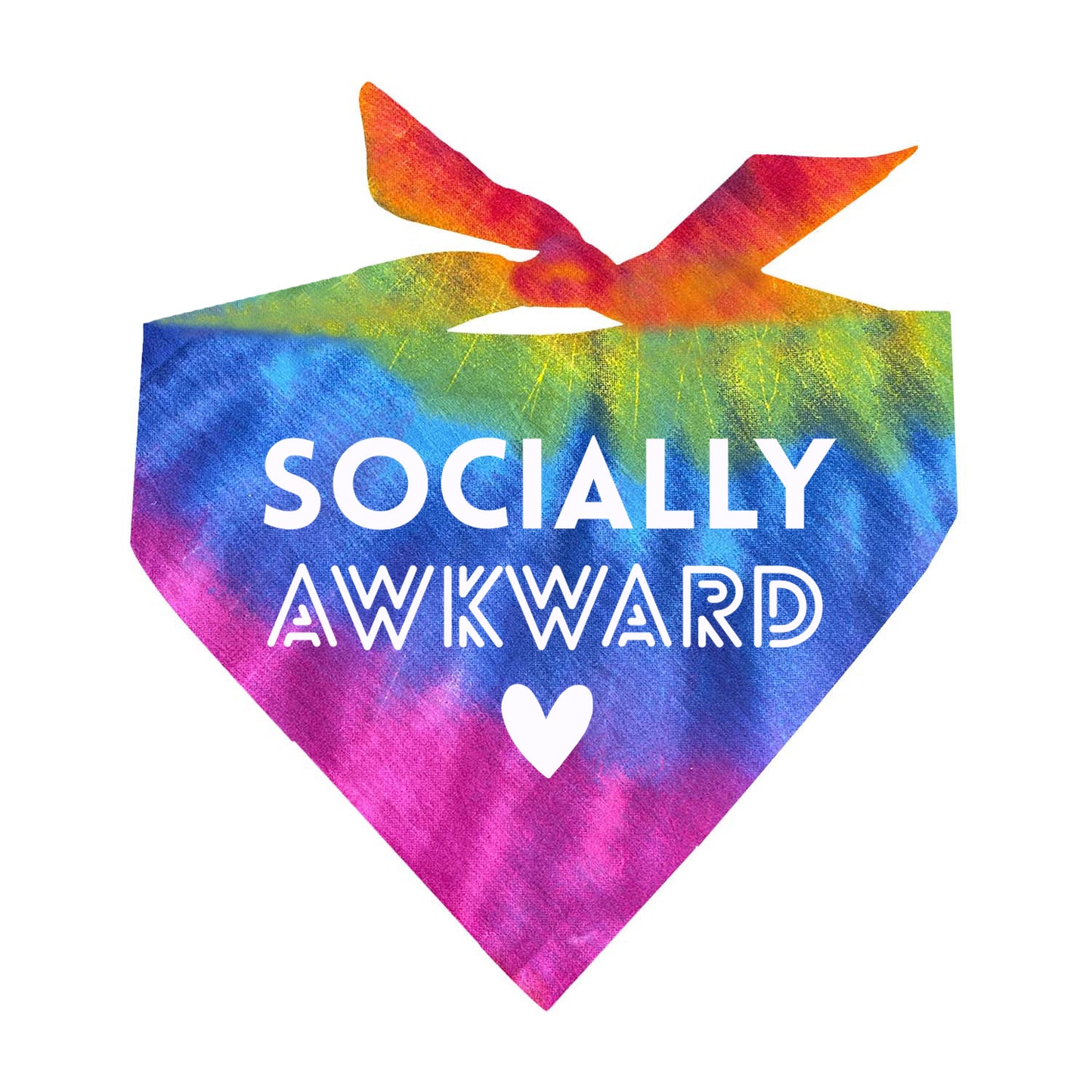 Socially Awkward Tie Dye Swirl Triangle Dog Bandana