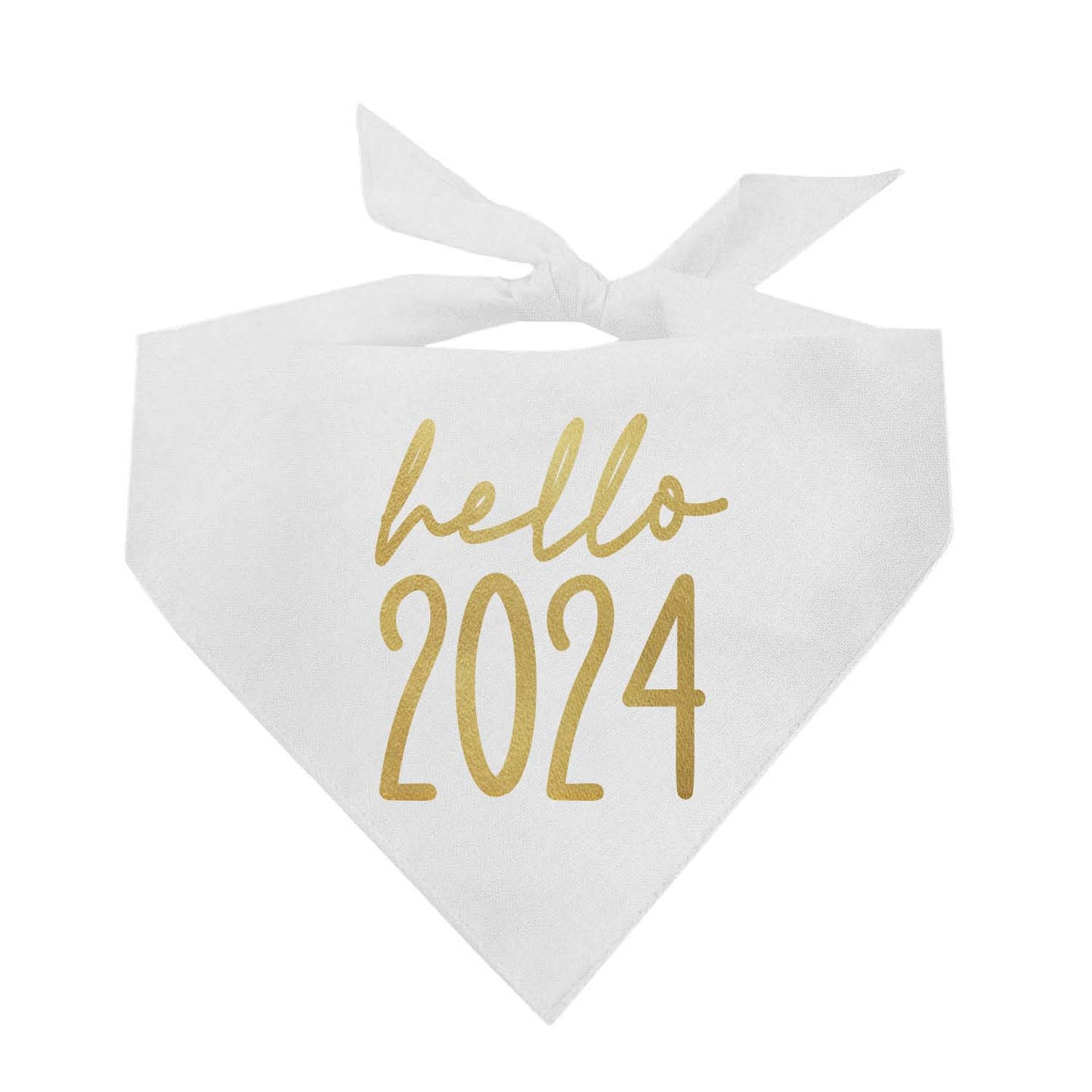 Hello 2024 Happy New Year Triangle Dog Bandana