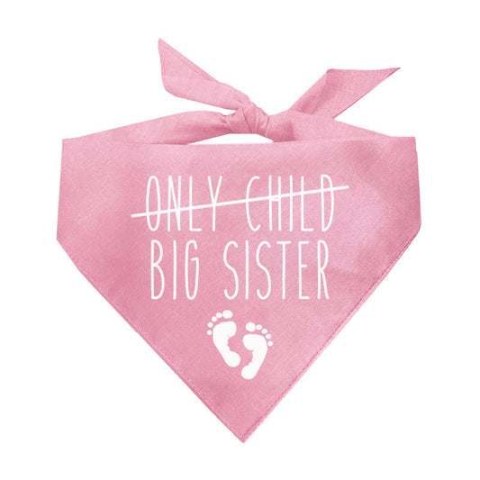 Big Sister with Only Child Crossed Out Pregnancy Announcement Dog Bandana