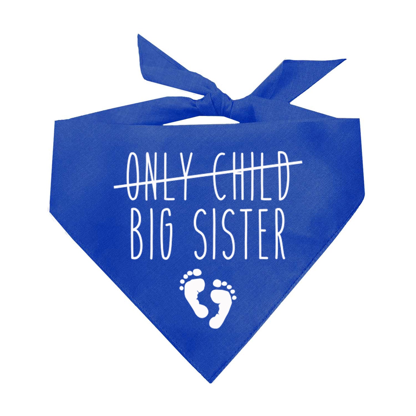 Big Sister with Only Child Crossed Out Pregnancy Announcement Dog Bandana