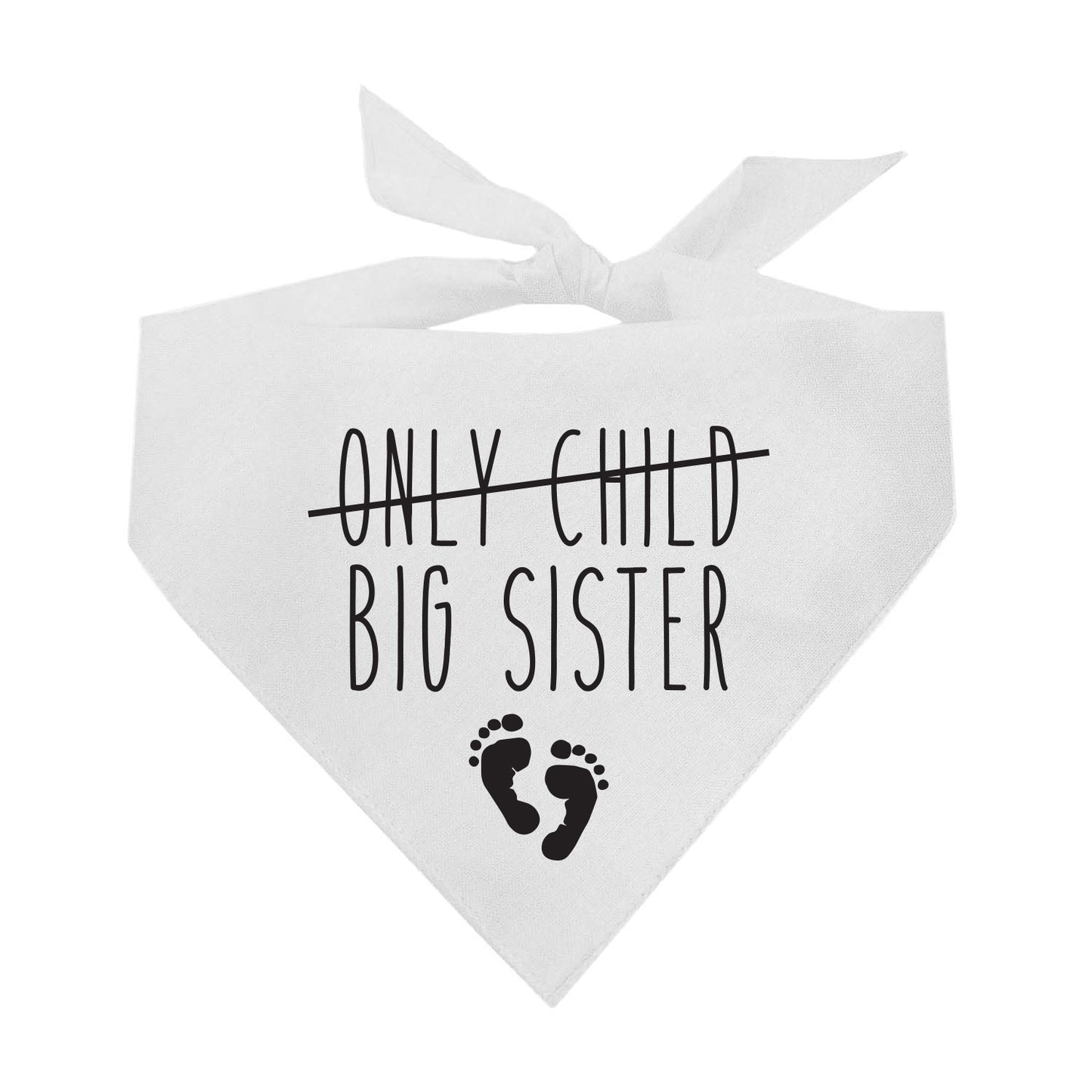 Big Sister with Only Child Crossed Out Pregnancy Announcement Dog Bandana