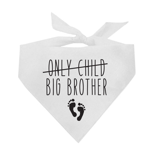 Big Brother with Only Child Crossed Out Pregnancy Announcement Dog Bandana