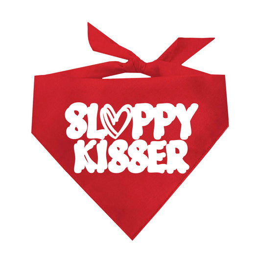 Sloppy Kisser Valentine's Day Triangle Dog Bandana