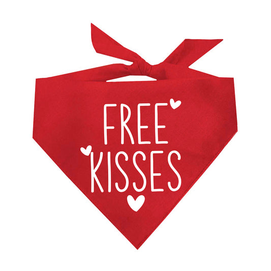 Free Kisses Valentine's Day Triangle Dog Bandana