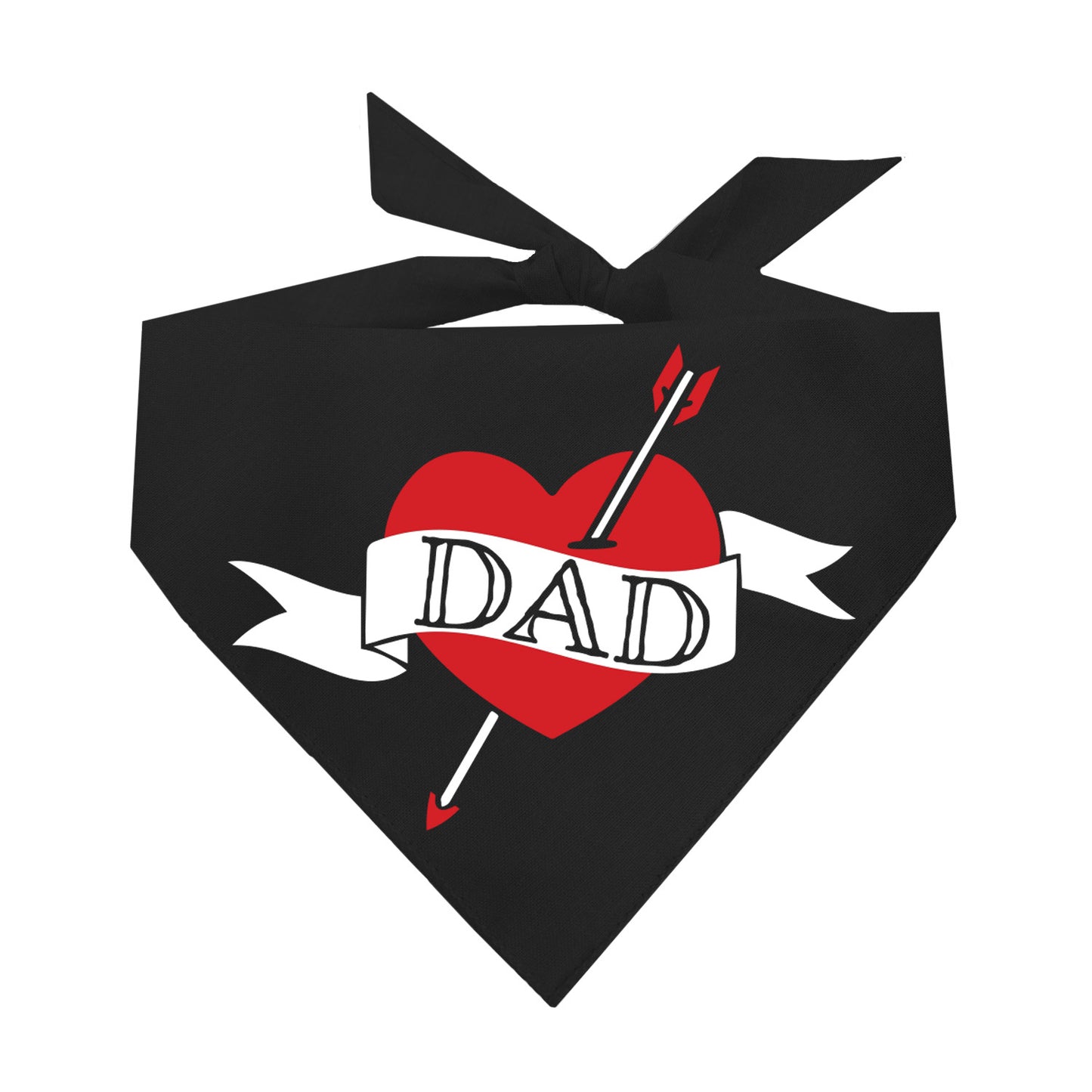 Dad Heart Tattoo Valentine's Day Triangle Dog Bandana