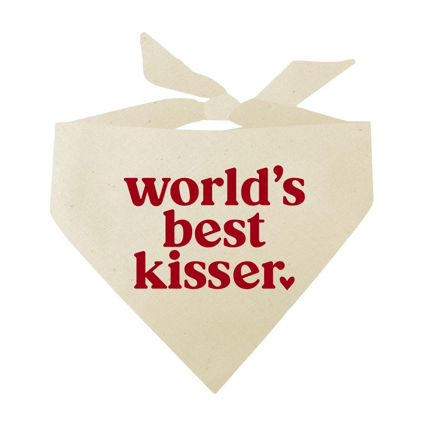 World's Best Kisser Valentine's Day Triangle Dog Bandana