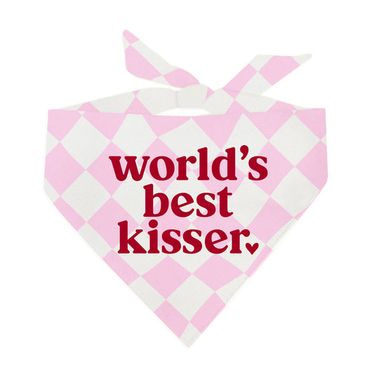 World's Best Kisser Valentine's Day Triangle Dog Bandana