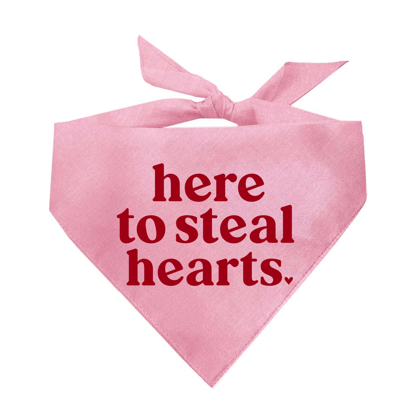 Here To Steal Hearts Valentine's Day Triangle Dog Bandana