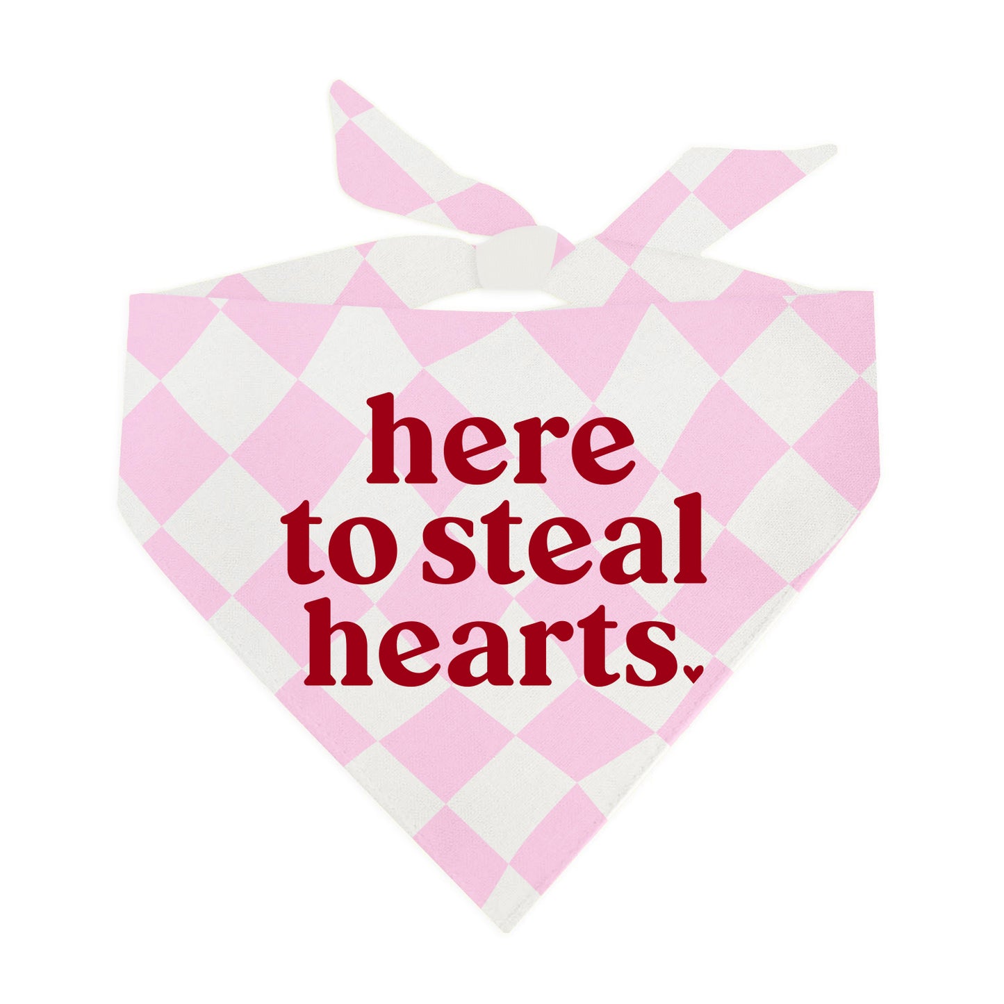 Here To Steal Hearts Valentine's Day Triangle Dog Bandana