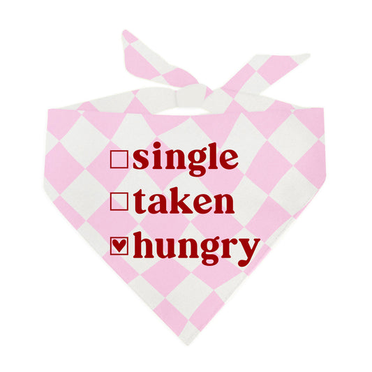 Single Taken Hungry Valentine's Day Triangle Dog Bandana