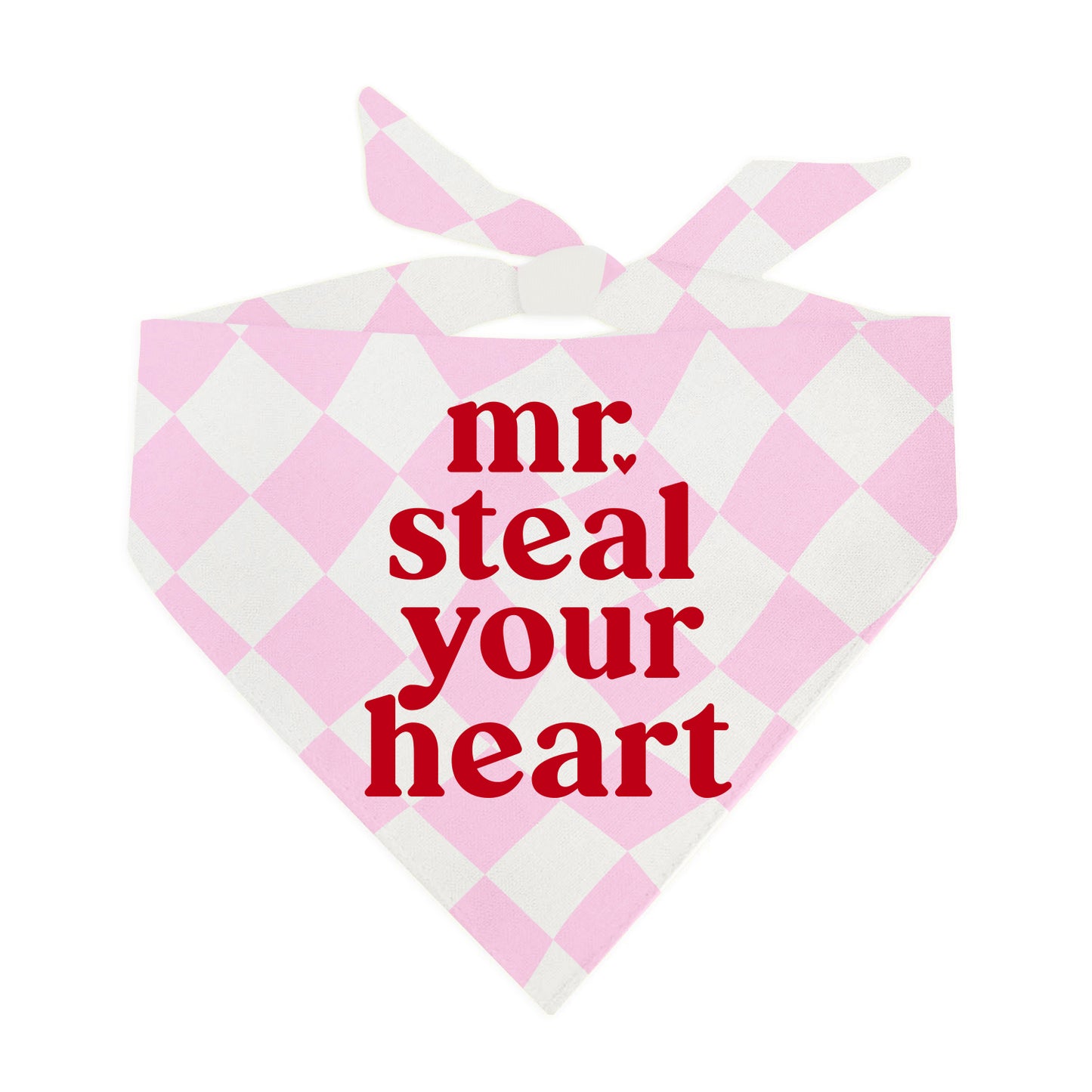 Mr. Steal Your Heart Valentine's Day Triangle Dog Bandana