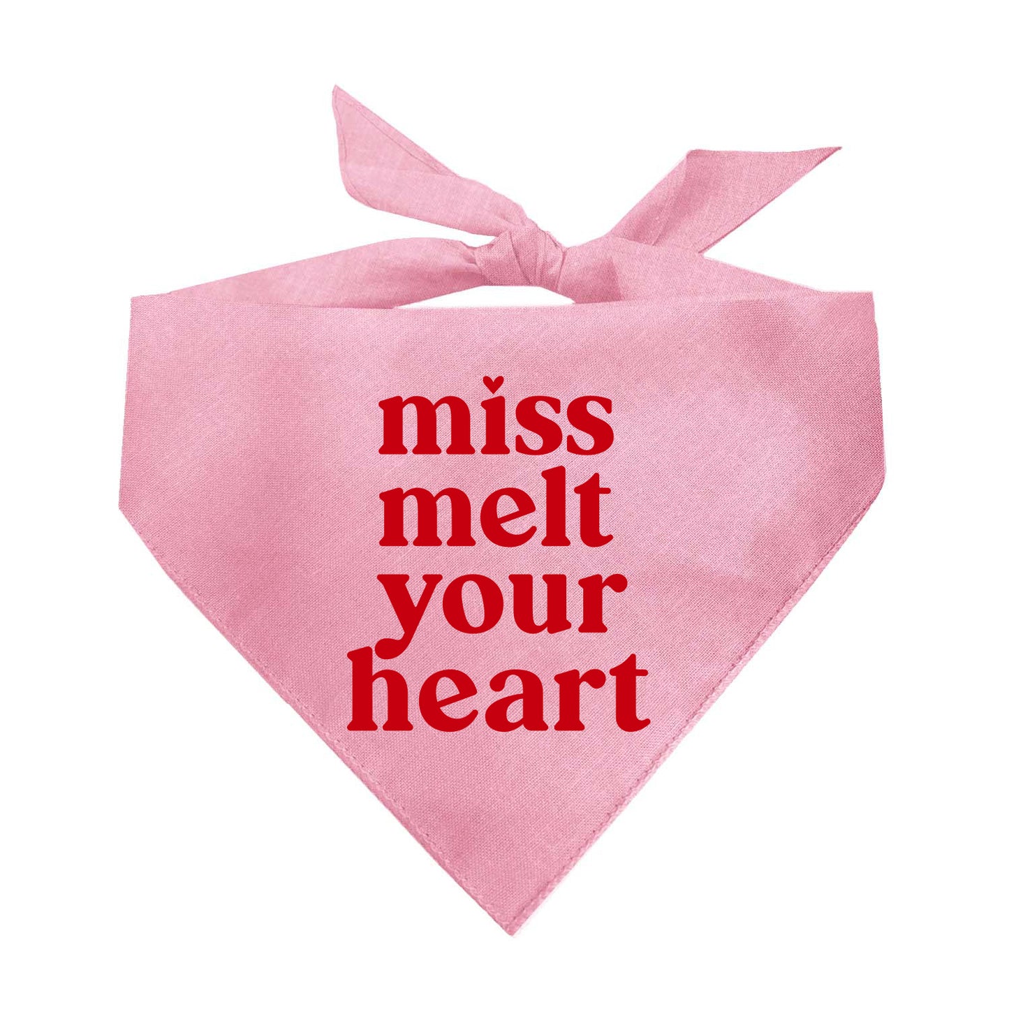 Miss Melt Your Heart Valentine's Day Triangle Dog Bandana