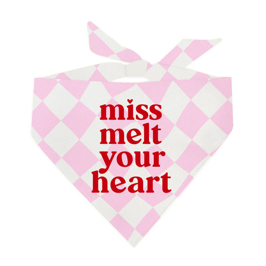 Miss Melt Your Heart Valentine's Day Triangle Dog Bandana