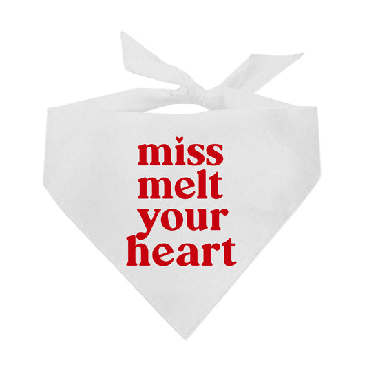 Miss Melt Your Heart Valentine's Day Triangle Dog Bandana