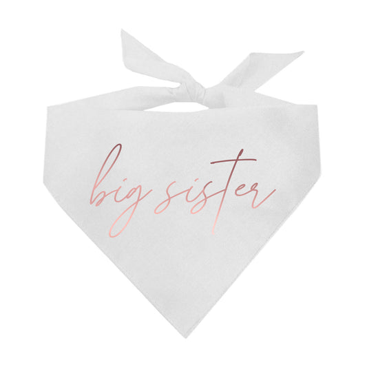 Big Sister Pregnancy Announcement Metallic Dog Bandana