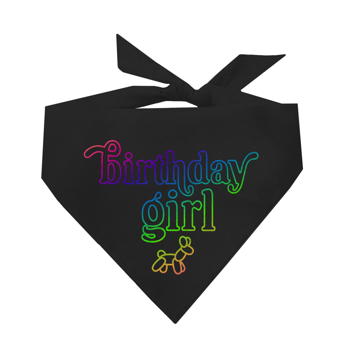 Birthday Girl Ballon Metallic Dog Bandana