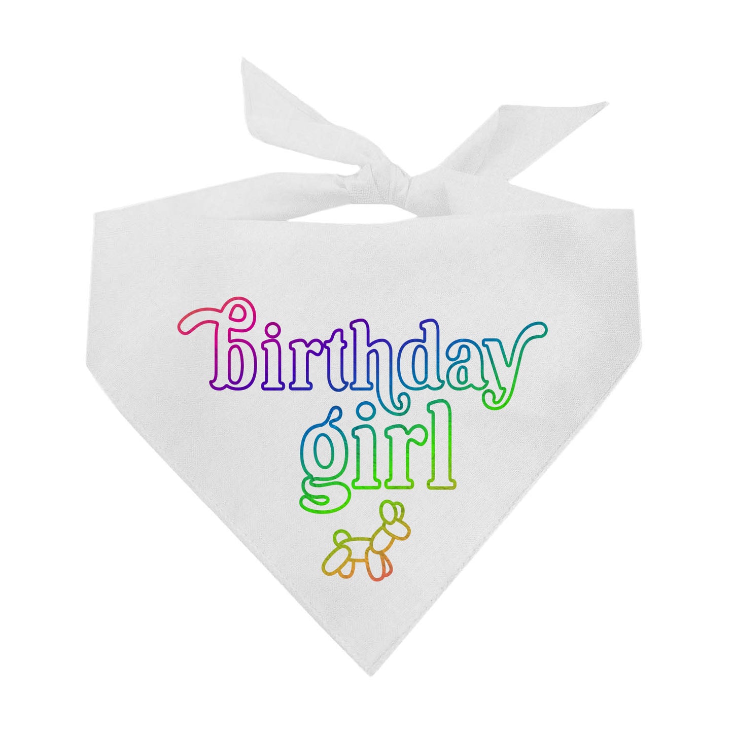 Birthday Girl Ballon Metallic Dog Bandana