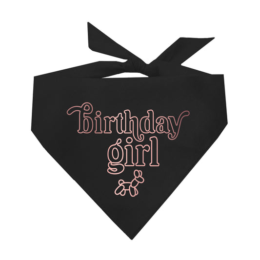 Birthday Girl Ballon Metallic Dog Bandana