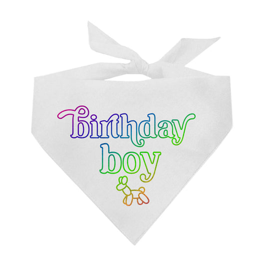 Birthday Boy Balloon Metallic Dog Bandana