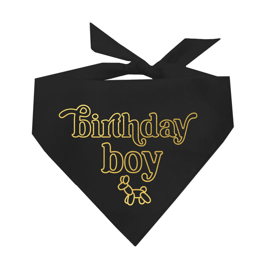 Birthday Boy Balloon Metallic Dog Bandana