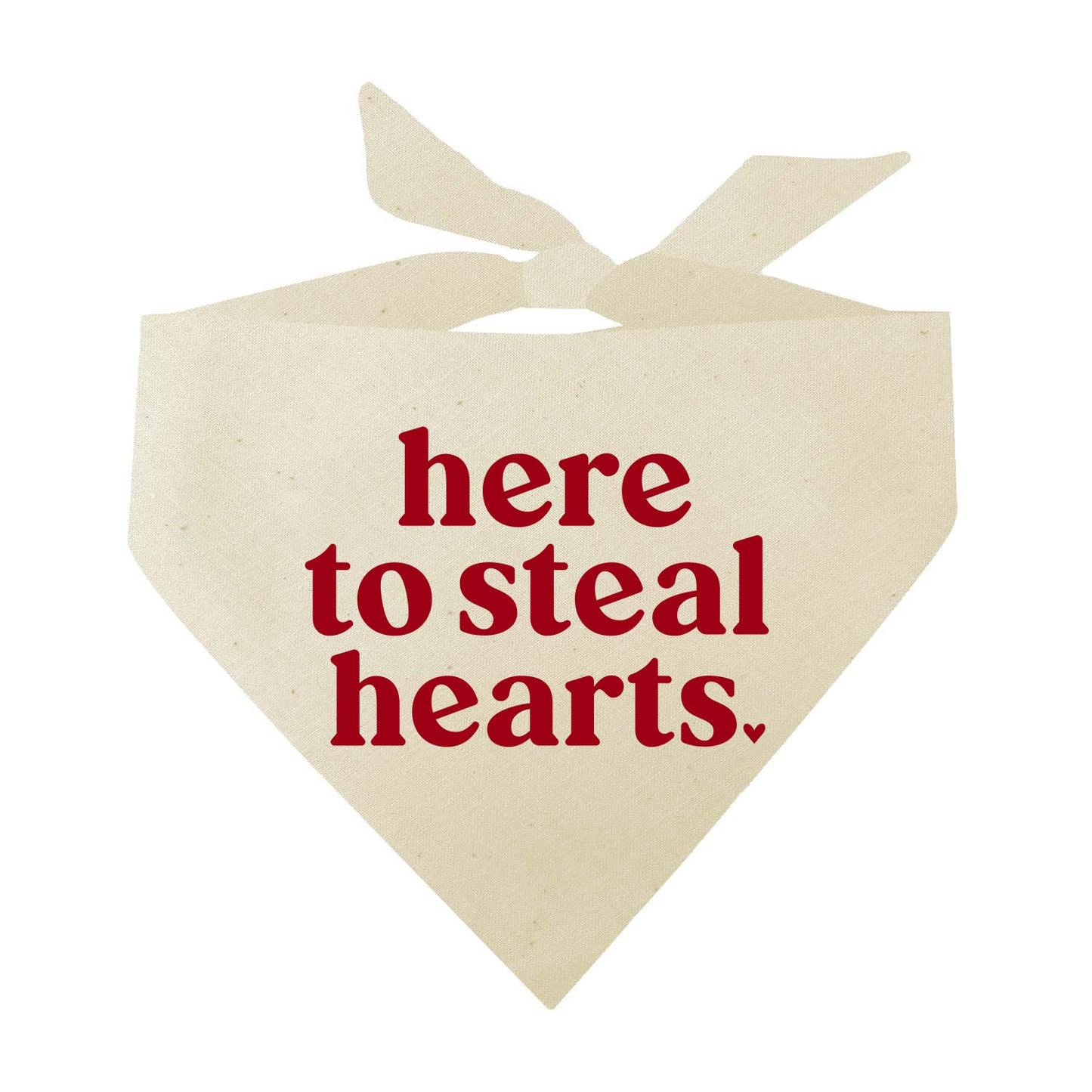 Here To Steal Hearts Valentine's Day Triangle Dog Bandana