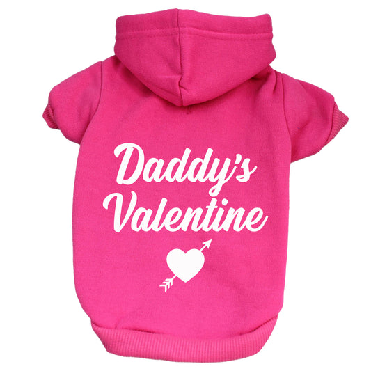 Daddy's Valentine Valentine's Day Dog Hoodie