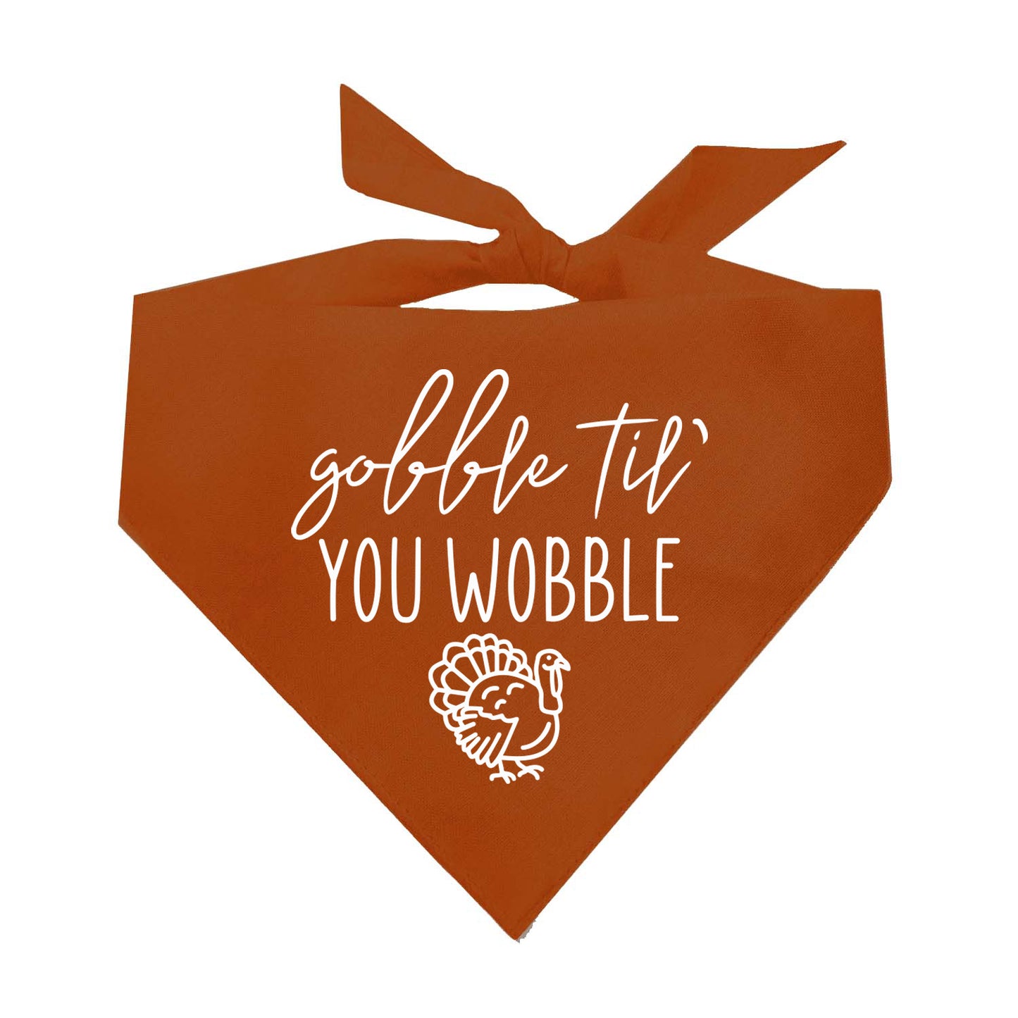 Gobble Til' You Wobble Triangle Dog Bandana (Assorted Fall Colors)