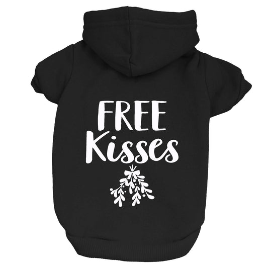 Free Kisses Mistletoe Dog Hoodie