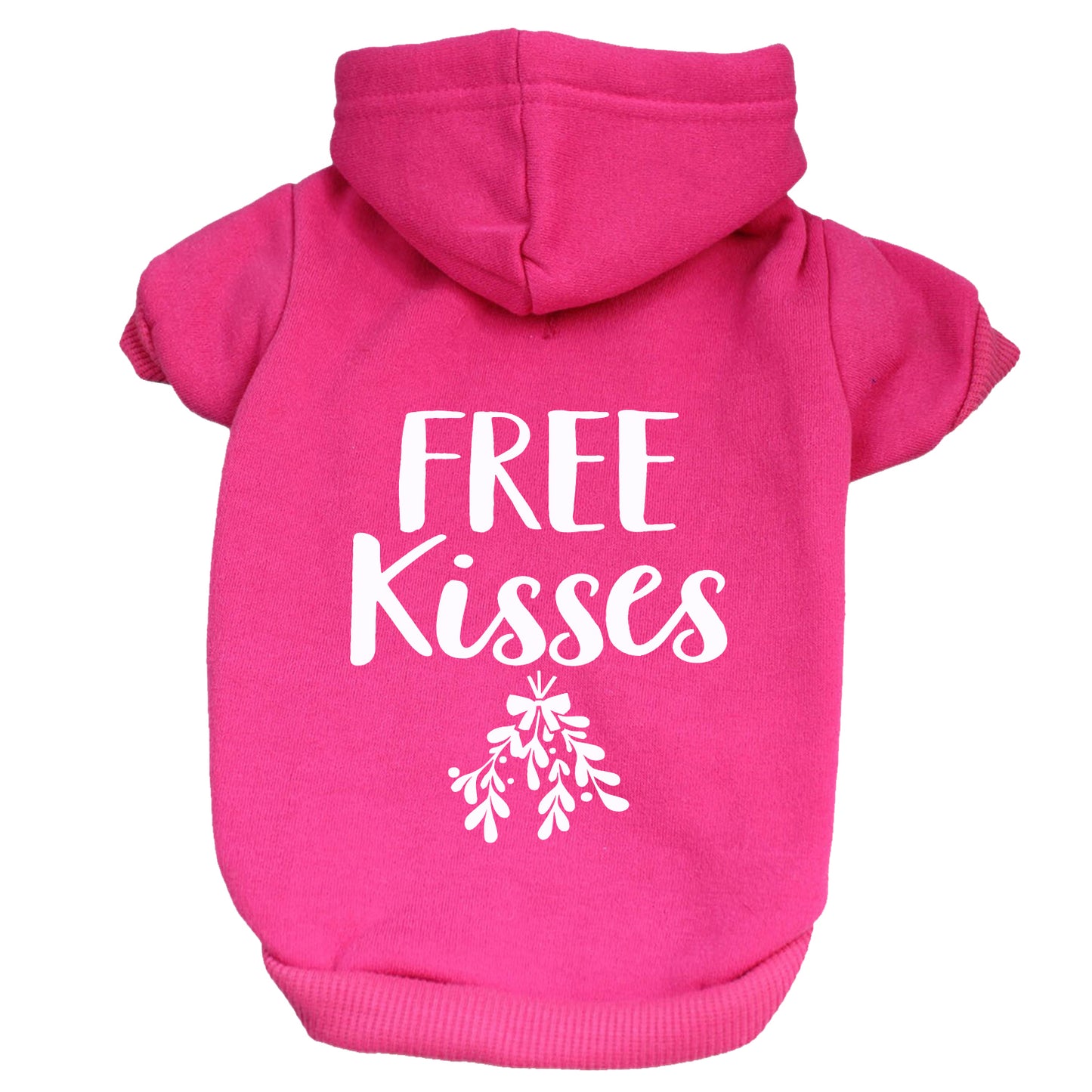 Free Kisses Mistletoe Dog Hoodie