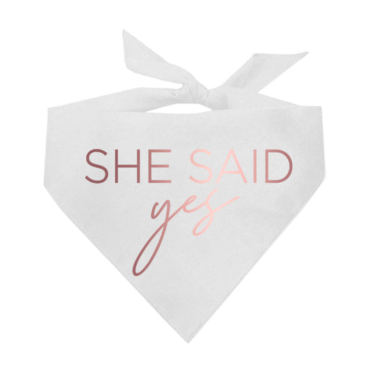 She Said Yes Metallic Dog Bandana