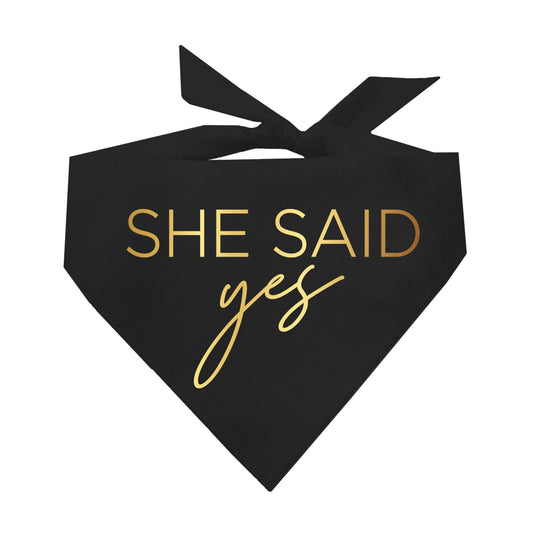 She Said Yes Metallic Dog Bandana