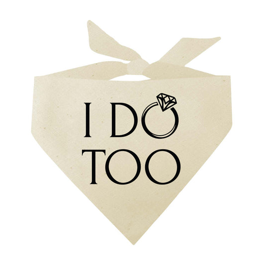 I Do Too (Black) Wedding Triangle Dog Bandana