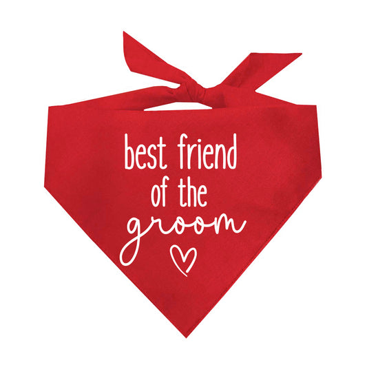 Best Friend Of The Groom Wedding Triangle Dog Bandana