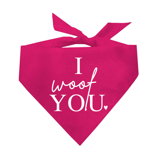 I Woof You Valentine's Day Triangle Dog Bandana