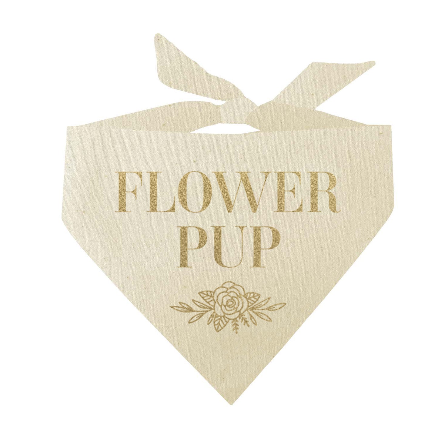 Flower Pup With Flower In Gold Triangle Dog Bandana