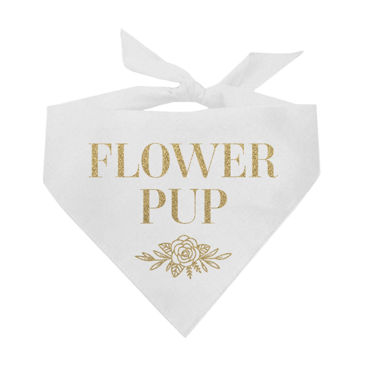 Flower Pup With Flower In Gold Triangle Dog Bandana