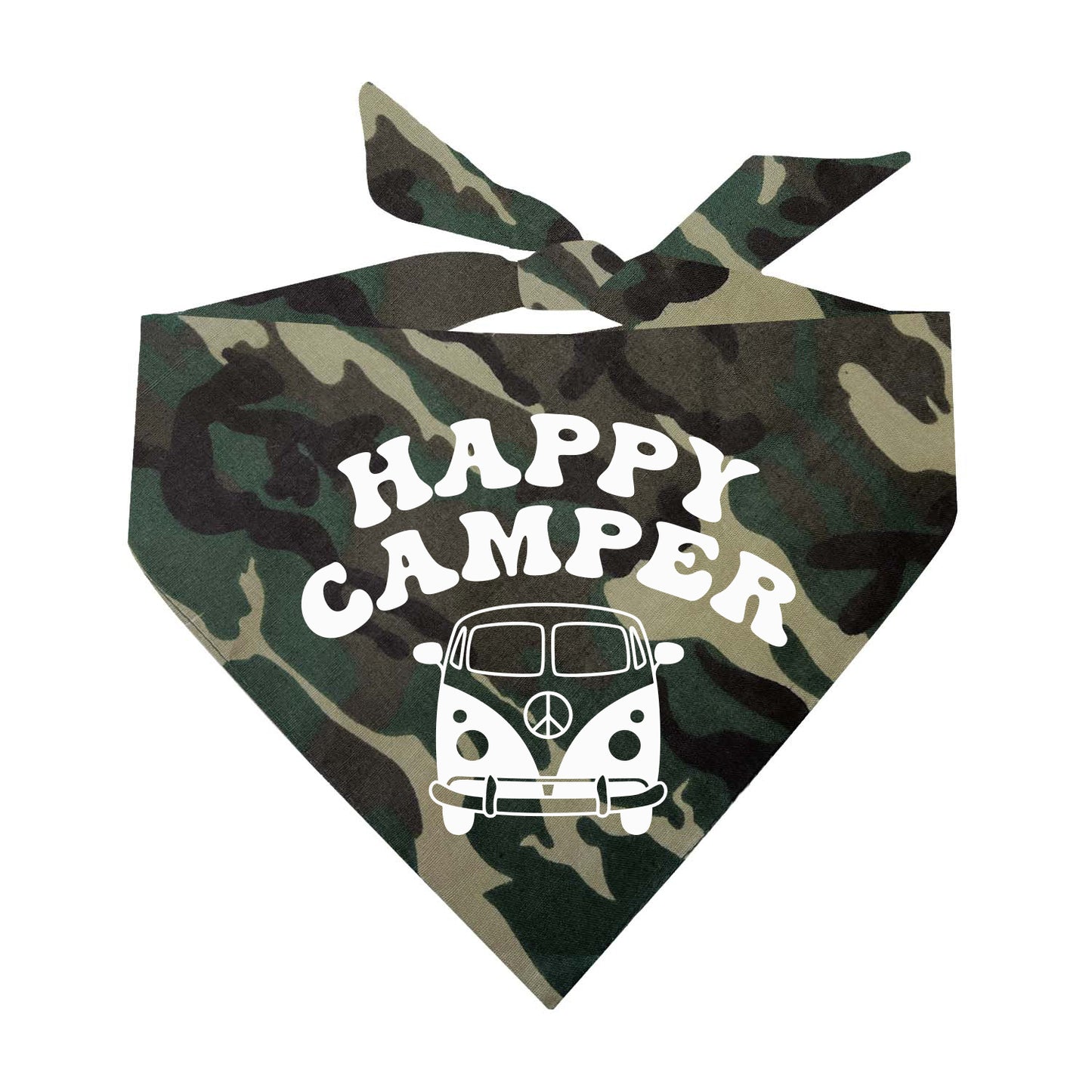 Happy Camper Van Life Triangle Dog Bandana (Assorted Colors)