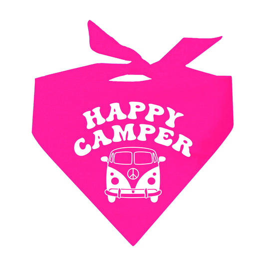 Happy Camper Van Life Scrunch Tie Dye Triangle Dog Bandana