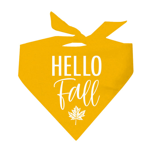 Hello Fall Triangle Dog Bandana (Assorted Fall Colors)