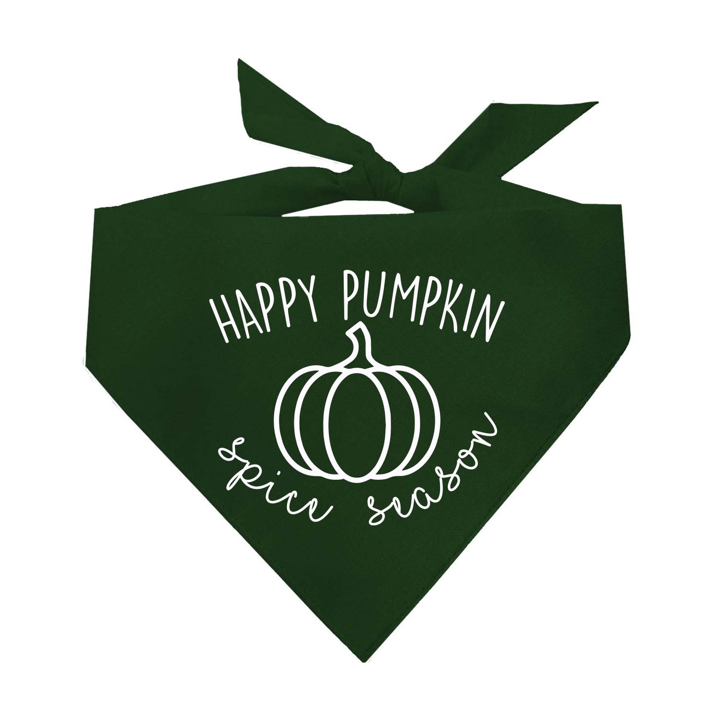 Happy Pumpkin Spice Season Fall Triangle Dog Bandana (Assorted Fall Colors)