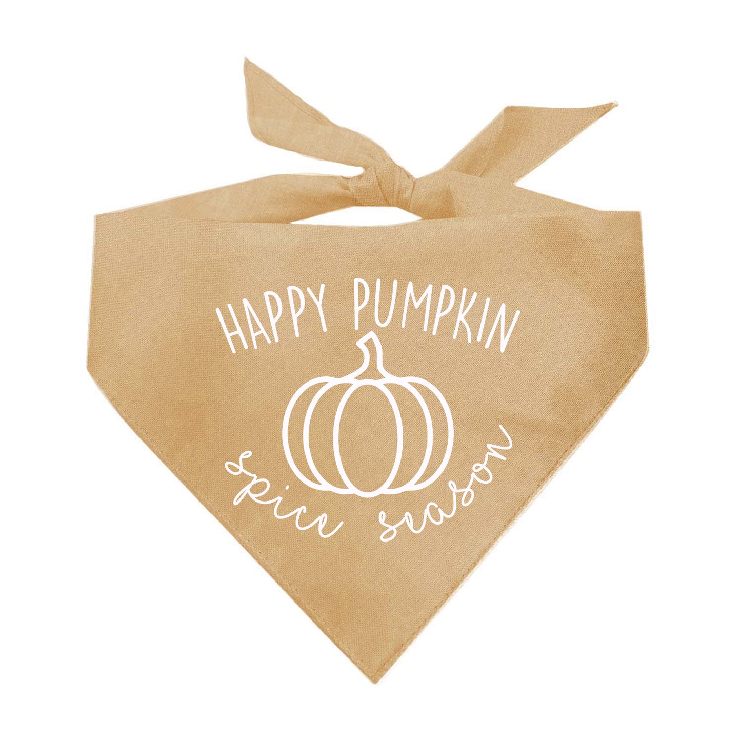 Happy Pumpkin Spice Season Fall Triangle Dog Bandana (Assorted Fall Colors)