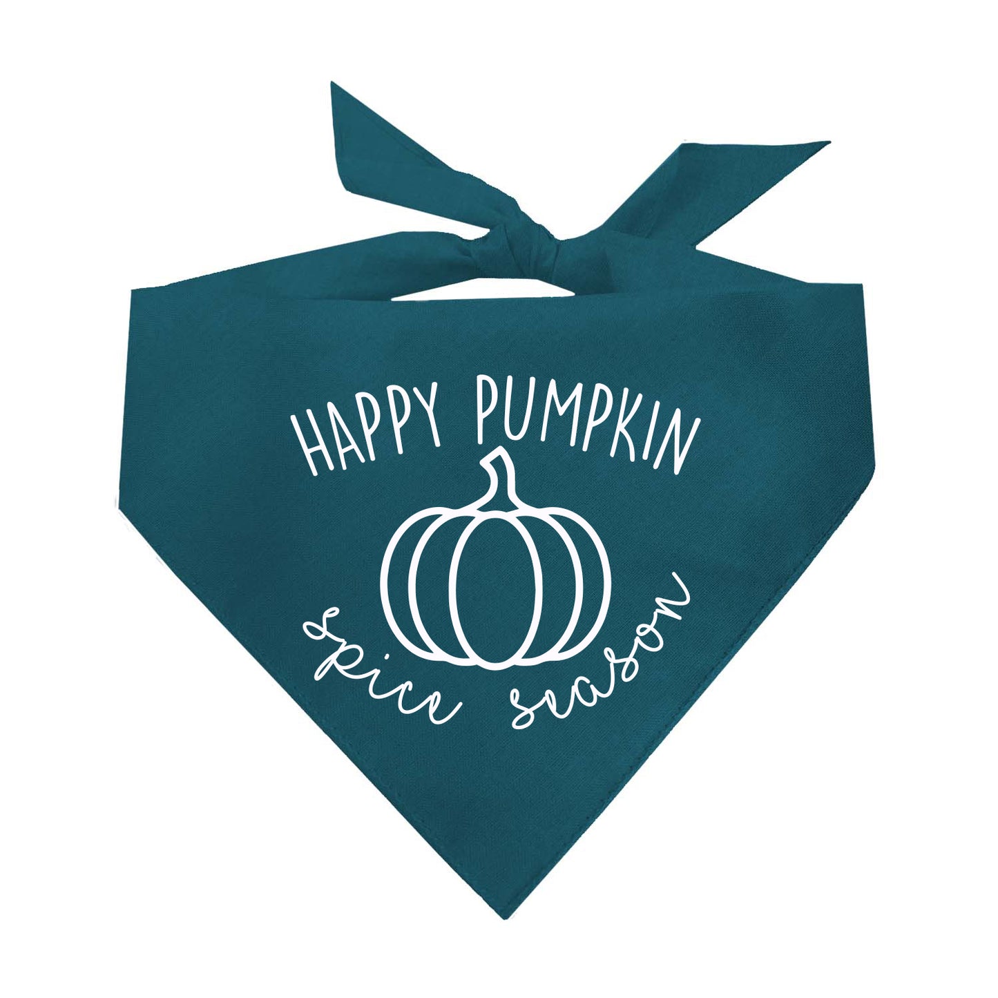 Happy Pumpkin Spice Season Fall Triangle Dog Bandana (Assorted Fall Colors)