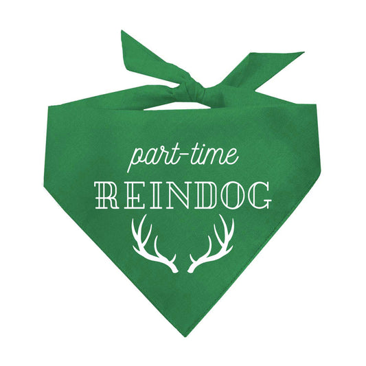 Part-Time Reindog Reindeer Christmas Holiday Triangle Dog Bandana
