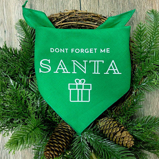 Don't Forget Me Santa Christmas Dog Bandana