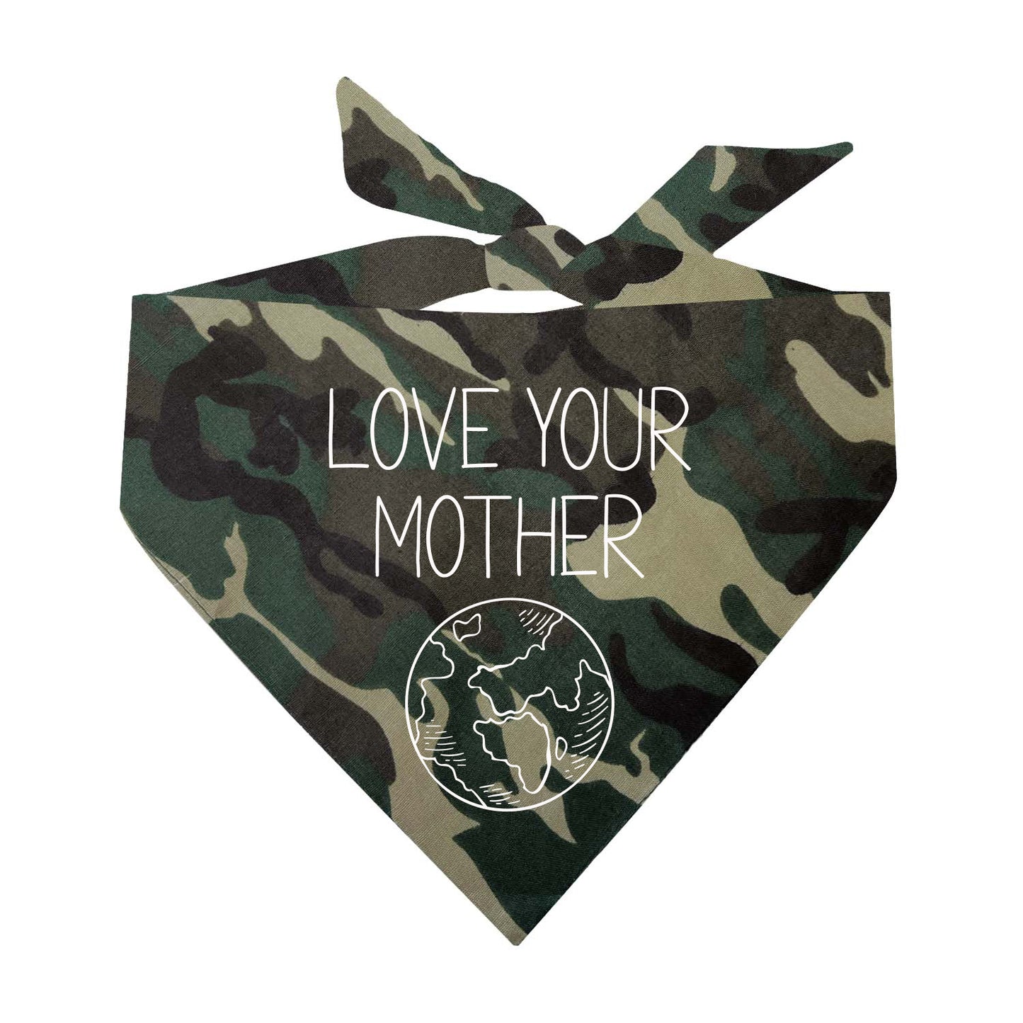 Love Your Mother Earth Triangle Dog Bandana (Assorted Colors)